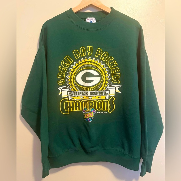Vintage 90s Green Bay Packers Super Bowl XXXI Champions Sweatshirt XL NFL EUC! - Picture 3 of 16